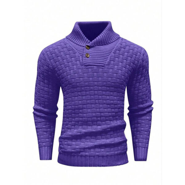 Men'S Slim Turtleneck Sweater With Button Design Fashion Casual Solid Color Pullover Top Clothing - Image 9