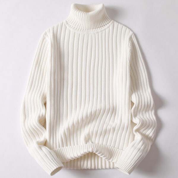 Turtleneck Sweater Men Women Ins Fashion Solid Striped Bottoming Sweater Autumn And Winter Tops Clothing - Image 4