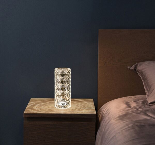 Nordic Crystal Lamp Usb Table Lamps Bedroom Touch Dimming Atmosphere Diamond Night Light Rose Projector Lamp Decor - Image 4