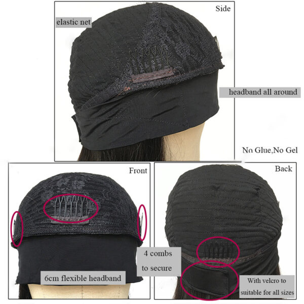 Headband Wig Human Hair Kingky Straight - Image 6