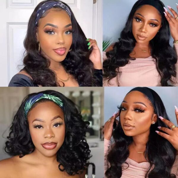 Turban Wig European Beauty Long Curly Hair Corn Perm Chemical Fiber Hair Band Wig Cover - Image 5