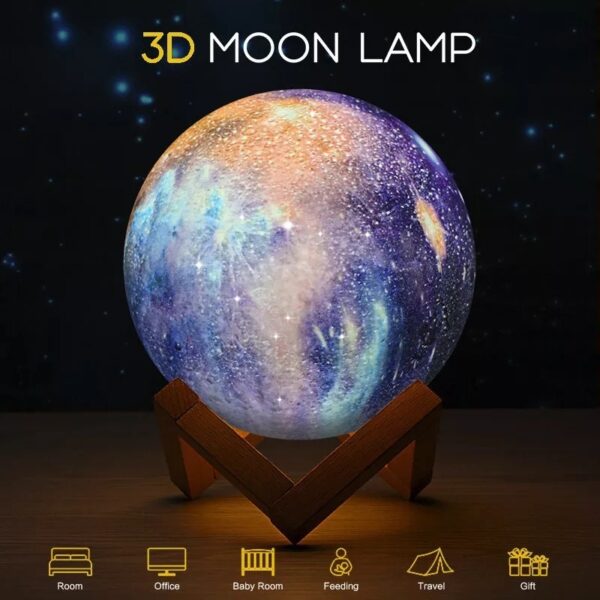 Led Usb Star Galaxy Moon Earth Planet Lamp Stand Remote 3D Bedroom Night Light - Image 6
