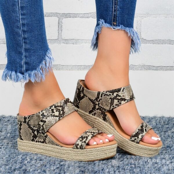 Wedge Heel Slippers Casual Sandals Hemp High Wedge Heel Shoes - Image 6