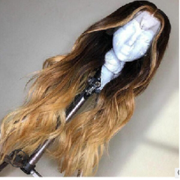 Bleaching And Dyeing Mid Length Curly Hair Coss Brown Gradient Anime Wig New Female Chemical Fiber Headgear - Image 2