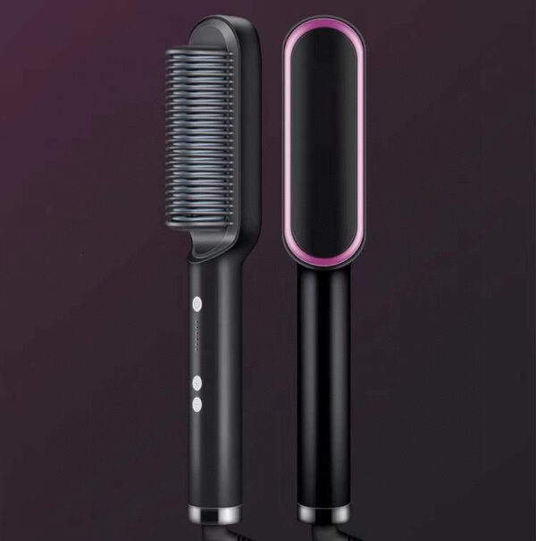 New 2 In 1 Hair Straightener Hot Comb Negative Ion Curling Tong Dual Purpose Electric Hair Brush - Image 7