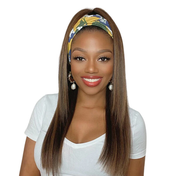 Highlight Color Straight Headband Wig - Image 1