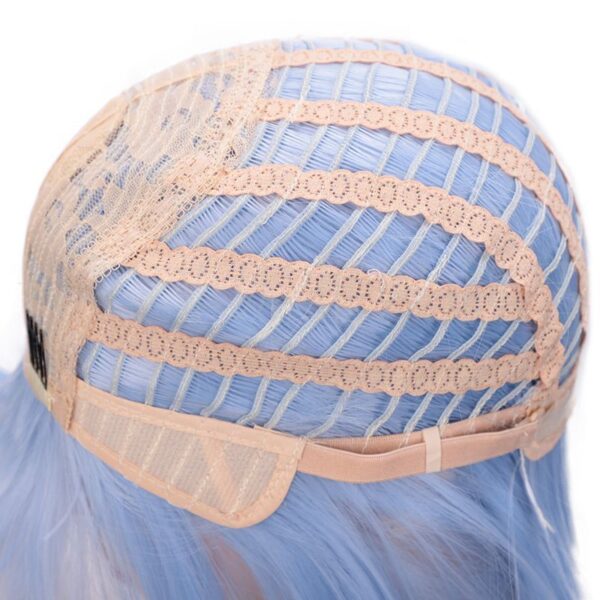 Full Lace Straight Hair Shoulder Length Short Bob Wigs For Women With Bangs Ombre Gray 12Inches - Image 6