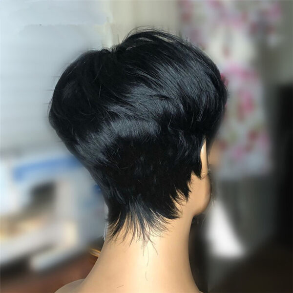 Black Chemical Fiber Hair Realistic Wig - Image 3