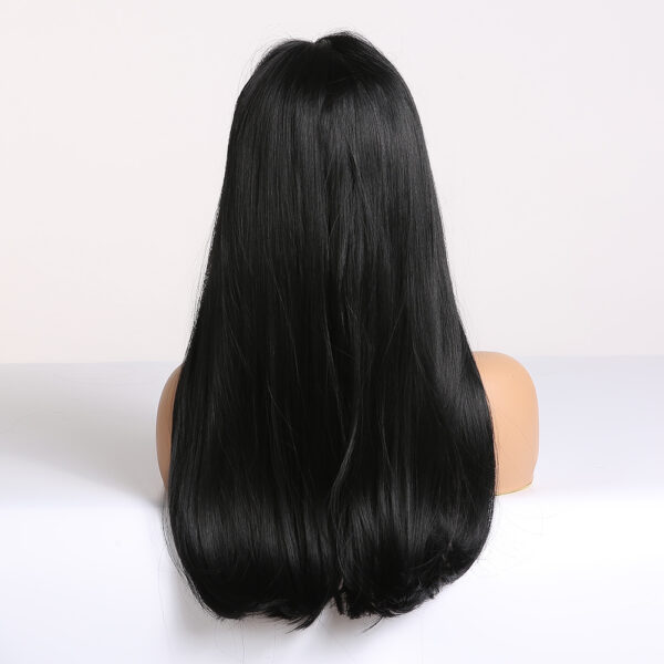 Qi Liuhai Long Straight Hair Hair End Curly Gradient Brown Black - Image 4