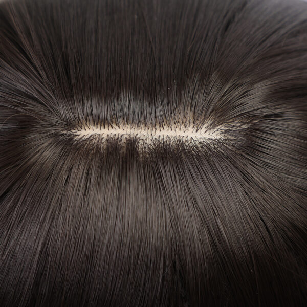 Qi Liuhai Long Straight Hair Hair End Curly Gradient Brown Black - Image 5