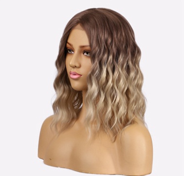 Wig Ladies Short Curly Hair Headgear Front Lace Wig Hair Cover - Image 3
