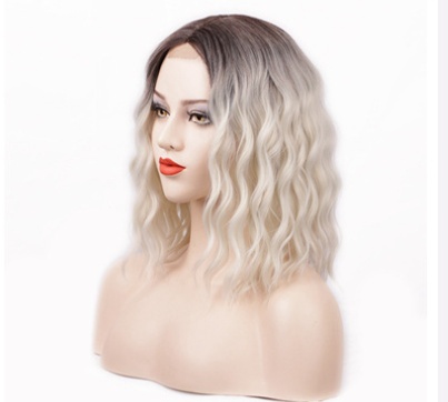 Wig Ladies Short Curly Hair Headgear Front Lace Wig Hair Cover - Image 6