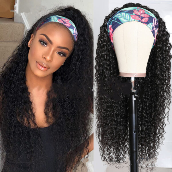 Wig Female Middle Point Small Wavy Long Curly Hair Turban Hair Band Wig - Image 3