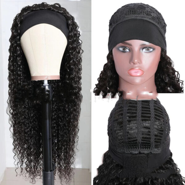Wig Female Middle Point Small Wavy Long Curly Hair Turban Hair Band Wig - Image 4