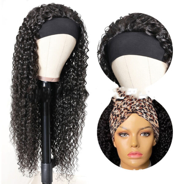 Wig Female Middle Point Small Wavy Long Curly Hair Turban Hair Band Wig - Image 5