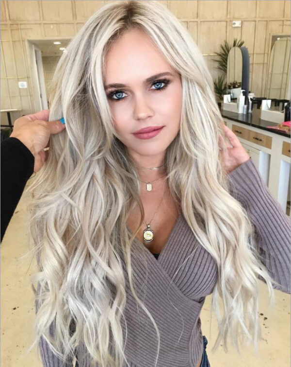 Grey Gold Mid Length Hair Hood - Image 2