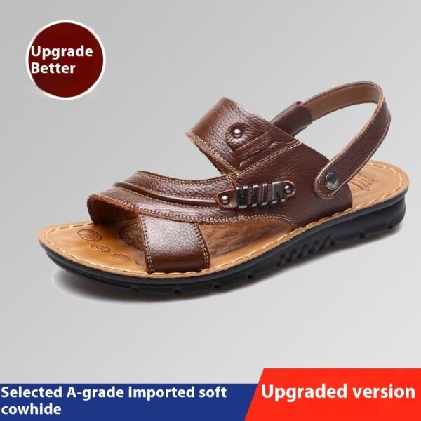 First Layer Cowhide Men'S Sandals Summer Genuine Leather Sandals - Image 6