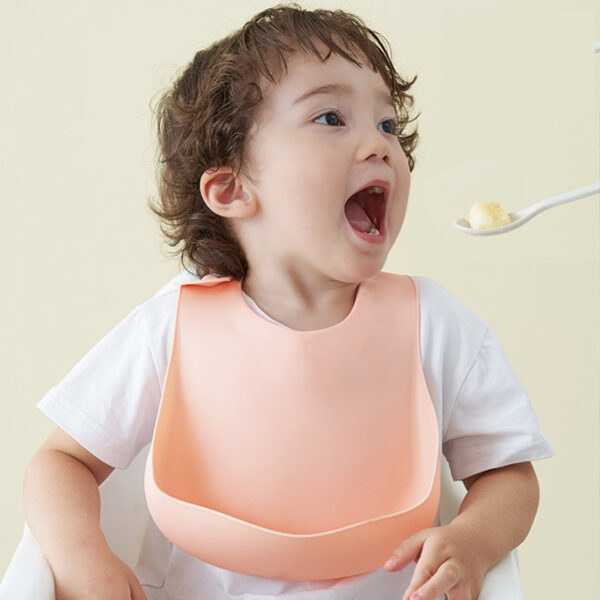 Soft Waterproof Silicone Baby Bib With Food Catcher, Baby Silicone Bib - Image 3