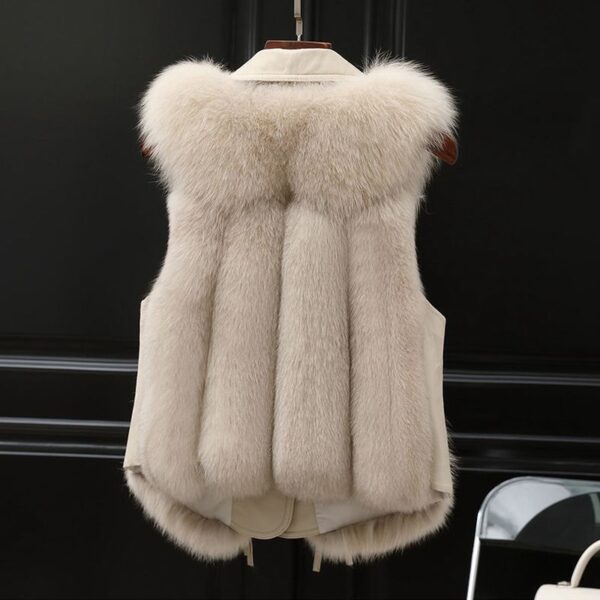 Fur Vest Short Coat Autumn And Winter New Patchwork Winter Fox Fur Jacket Women Short Artificial Fur Coat Elegant Female Warm Vest - Image 3