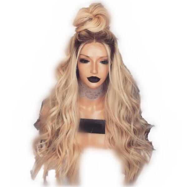 Golden Dyed Gradient Long Curly Hair - Image 2