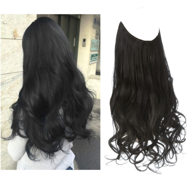 Wig Female Extension Chemical Fiber Long Curly Hair Matte High Temperature Fiber Fishing Thread Wig Set - Image 3