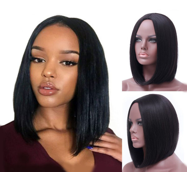 Mid Point Black Straight Hair Hood