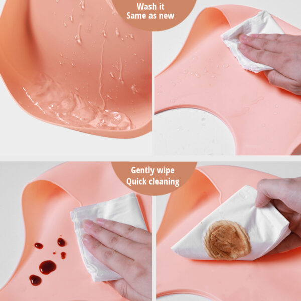 Soft Waterproof Silicone Baby Bib With Food Catcher, Baby Silicone Bib - Image 5