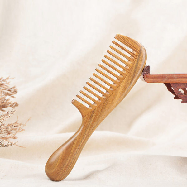 Green Sandalwood Hair Comb - Image 3