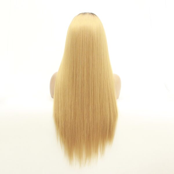 Long Straight Hair Synthetic Front Lace Wig Headgear - Image 2
