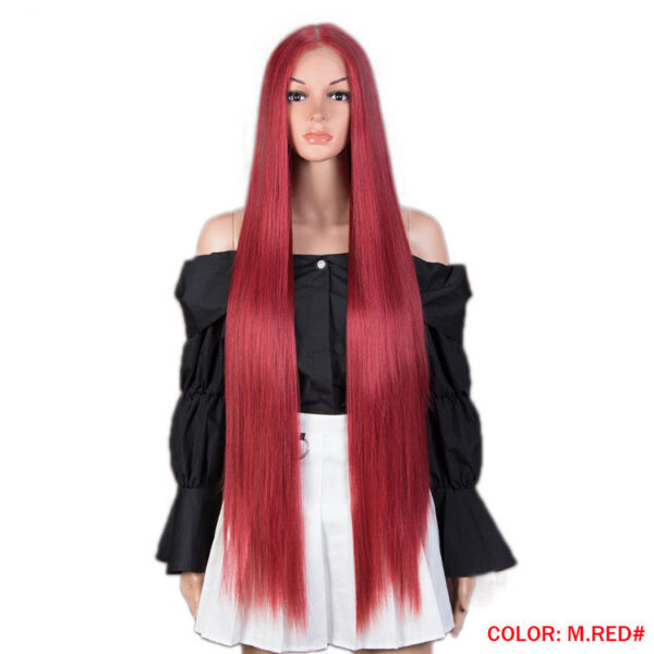 Long Straight Hair Synthetic Fiber Headgear - Image 7