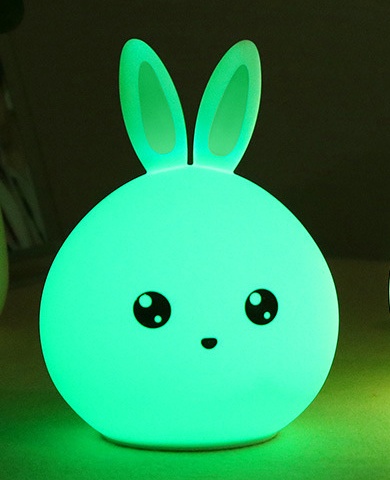 Cute Night Light Animal Rabbit Night Lamps Touch Sensor Silicone Led Colorful Lights - Image 6