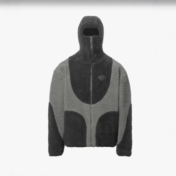 Men'S Fashion Lamb Wool Hooded Zipper Coat Sweatshirt Patchwork Line Design Male Tops Casual - Image 4