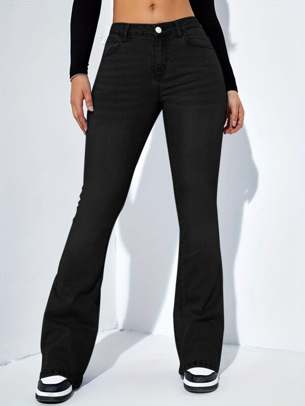 Women'S Slim Fit Jeans Pants With Flared Design Fashion Casual High Waist Stretch Trousers - Image 6