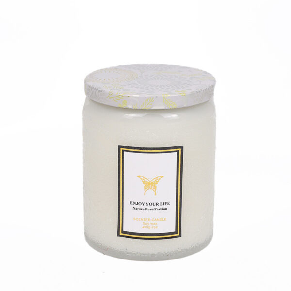 Embossed Glass Fragrance Handmade Gift Aromatherapy Soy Candles - Image 5