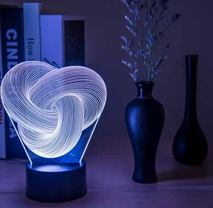 Twist Abstract Led 3D Night Light Touch Colorful Acrylic 3D Table Lamp Decoration Lighting Baby Sleeping Mood Lamp Best Gift