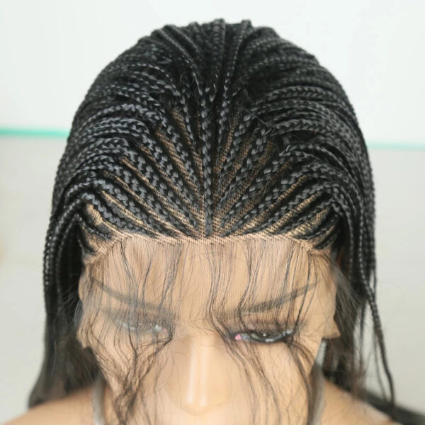 New Synthetic Fiber Wig Head Cover With Dirty Braid Front Lace - Image 3