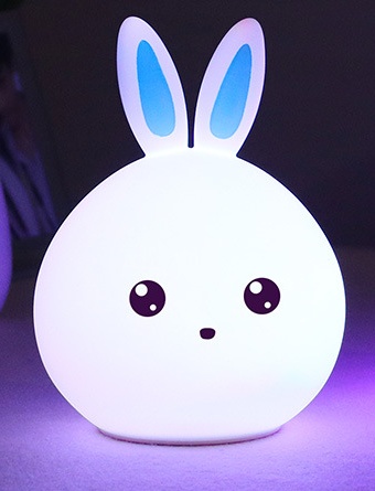 Cute Night Light Animal Rabbit Night Lamps Touch Sensor Silicone Led Colorful Lights - Image 5