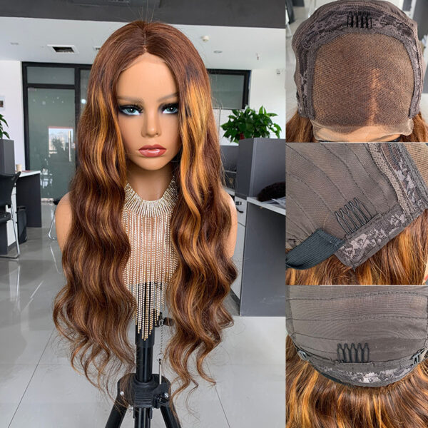 Closure Big Wave Pick Color Bob Real Wig Headgear - Image 4