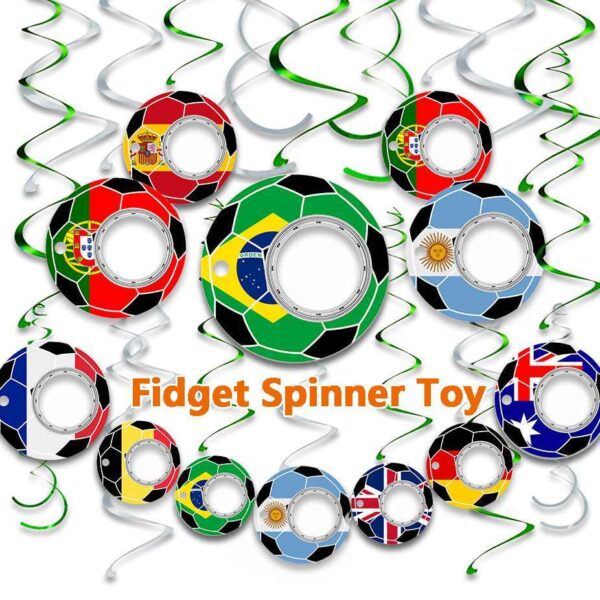 Creative Football World Cup Fidget Spinner Toy Keychain Hand Spinner Anti Anxiety Toy Relieves Stress Finger Spinner Keychain Bottle Opener Kids Toy