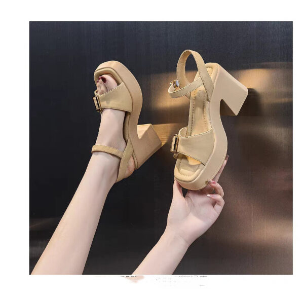 Chunky Heel Waterproof Platform Super High Heel Platform Sandals - Image 4