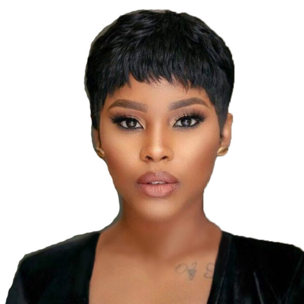 Short Hair Female African Black Short Hair Chemical Fiber Mechanism Headgear - Image 4