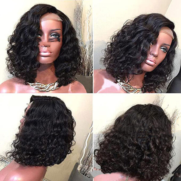 New Hot European And American Front Lace Wig Medium Black African Small Curly Short Curly Hair - Image 5
