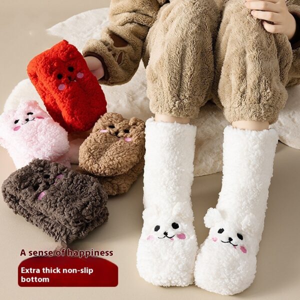 Winter Floor Socks Velvet Thicken Warm Coral Velvet Cute Socks Japanese Style Home Footwear Non Slip Socks New Year Gifts Winter Gadgets - Image 3