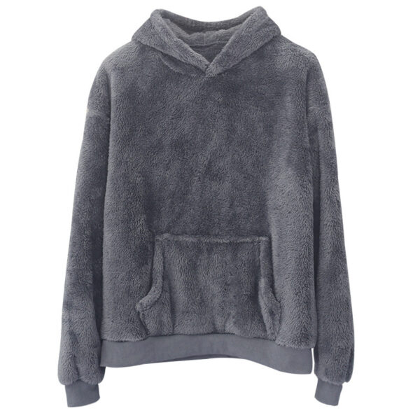 Double Sided Velvet Hooded Sweater Men'S Plush Sweatshirt With Pockets - Image 7