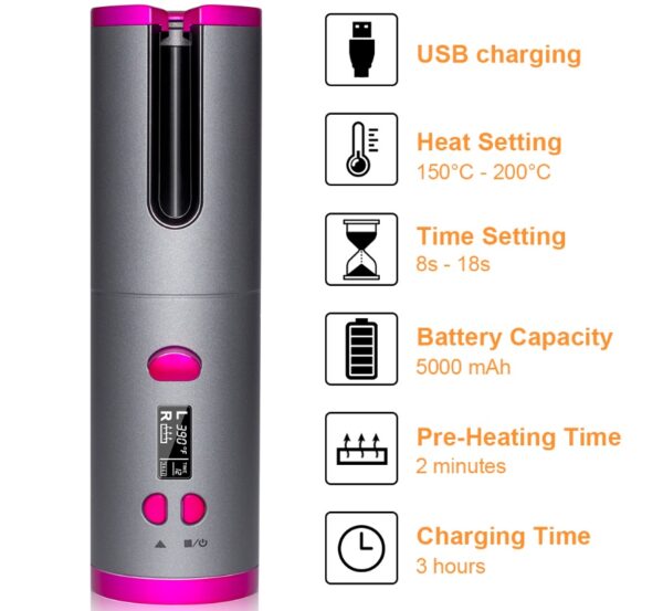 Hair Locks Curling Iron Usb Wireless Multifunctional Charging Curler - Image 4