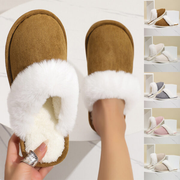 Winter Warm Plush Slippers Home Indoor Non Slip Bedroom Floor Soft Fuzzy Slipper For Couple Fashion Solid House Shoes