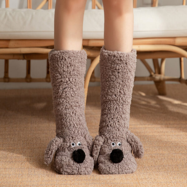 Cute Cartoon Dog Floor Socks Winter Warm Non Slip Plush Socks For Women - Image 7