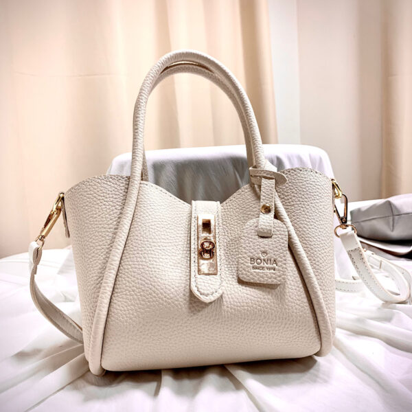 Litchi Pattern Soft Leather Portable Tote Bag - Image 7