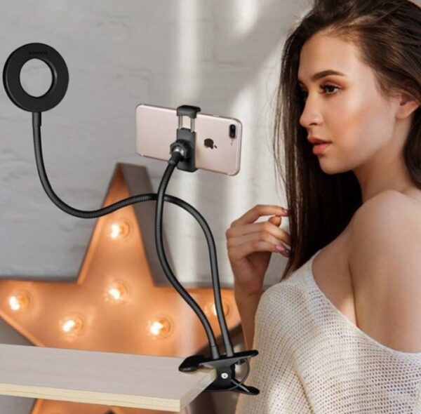 LED Selfie Ring Light for Live Adjustable Makeup Light-8cm Stand - Image 5