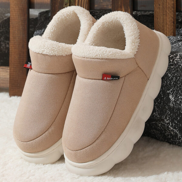 Winter Plush Cotton Shoes Women Men Warm Suede House Shoes For Parents Solid Color Thick Soled Garden Shoes Outdoor - Image 8